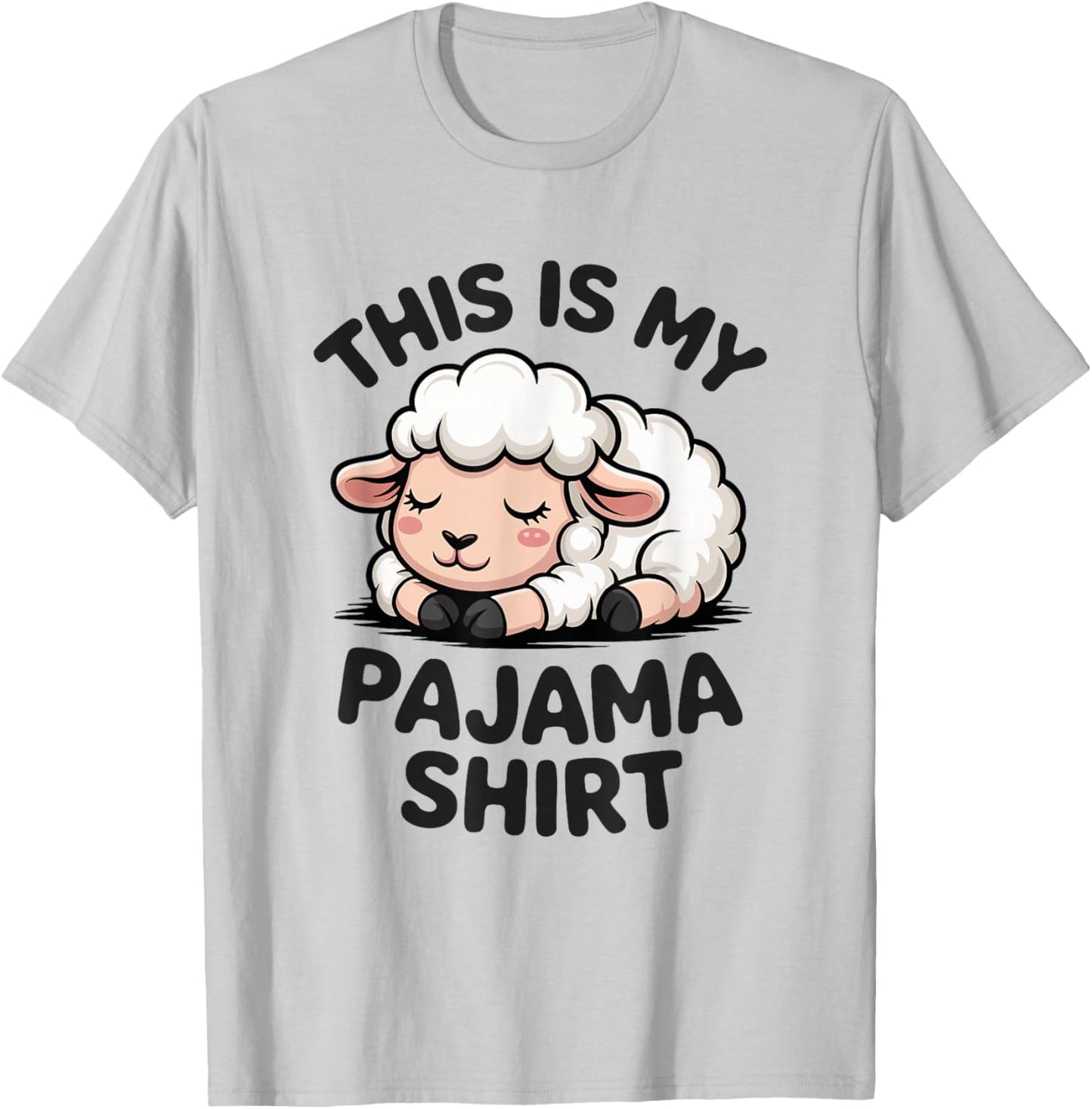 Sleeping Lamb Pajama Cute Bedtime Animal T-Shirt - T-Shirt | Ash