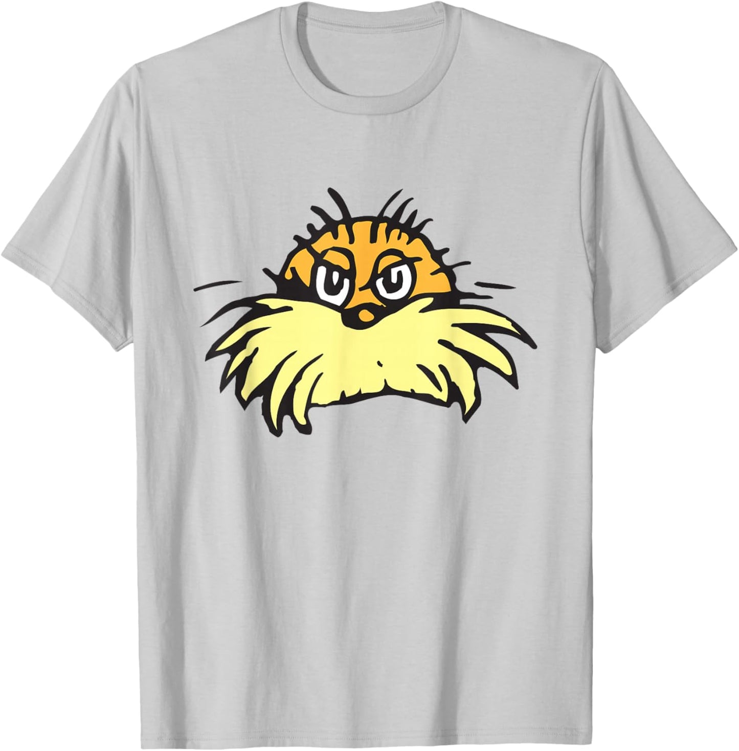 Dr. Seuss The Lorax Face - , Blue, Small, Short Sleeve, Cotton Blend, Classic Fit T-Shirt - T-Shirt | Ash