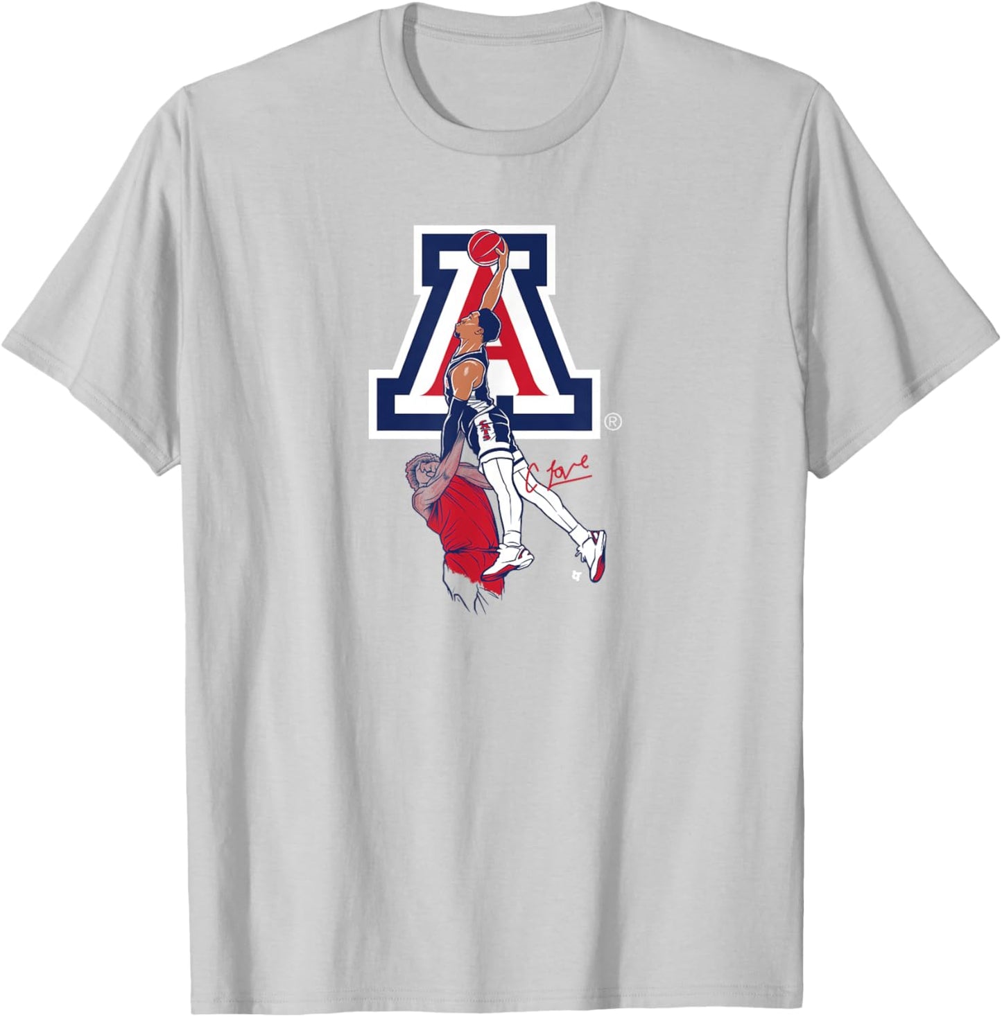 Caleb Love - Poster Dunk - Arizona Wildcats Basketball T-Shirt - T-Shirt | Ash