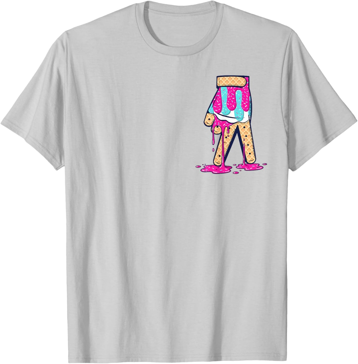 Baseball Ice Cream Drip Boys Home Plate Glove Respect Drip T-Shirt - T-Shirt | Ash