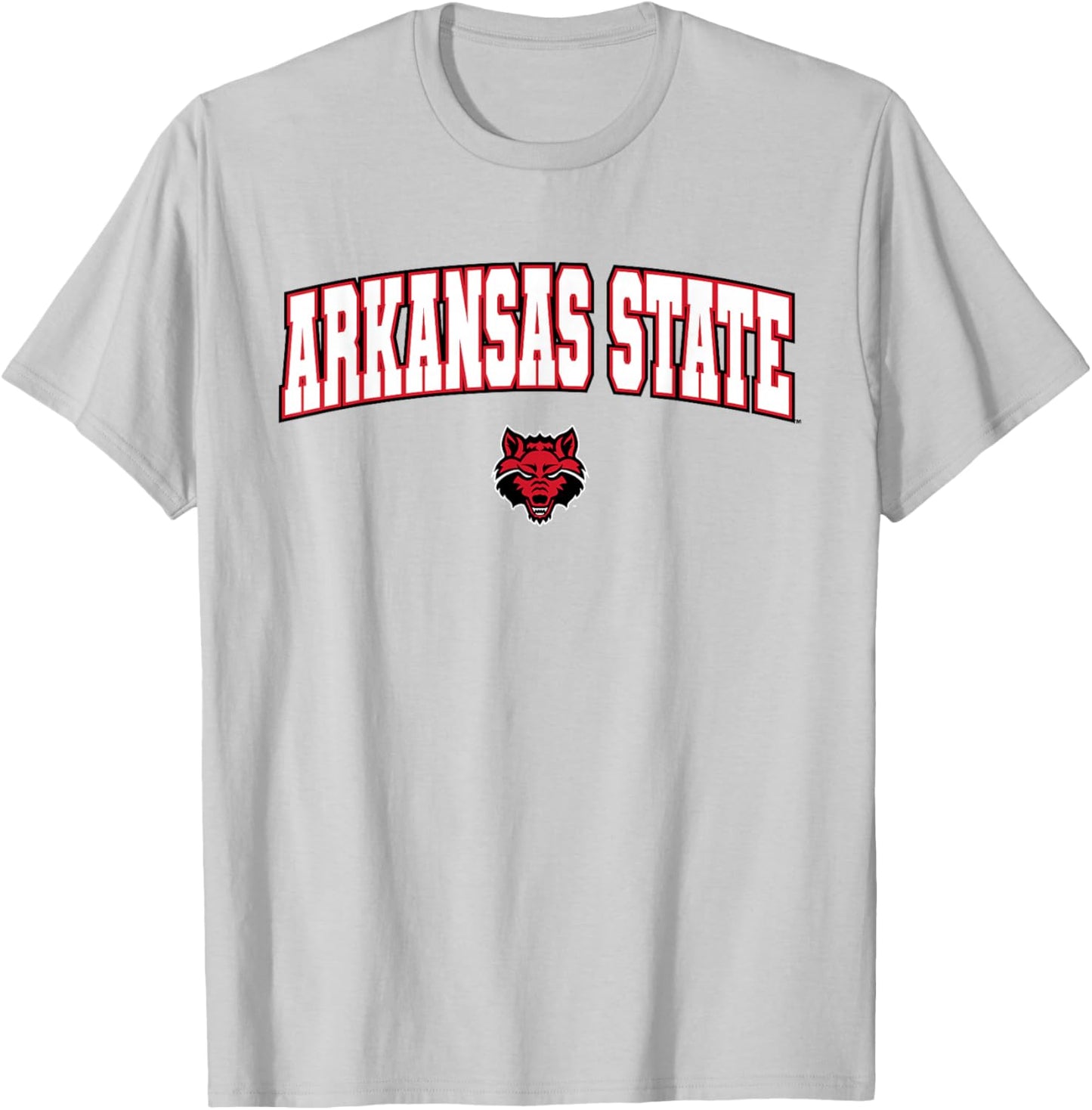 Arkansas State University Red Wolves Arch Logo T-Shirt - T-Shirt | Ash