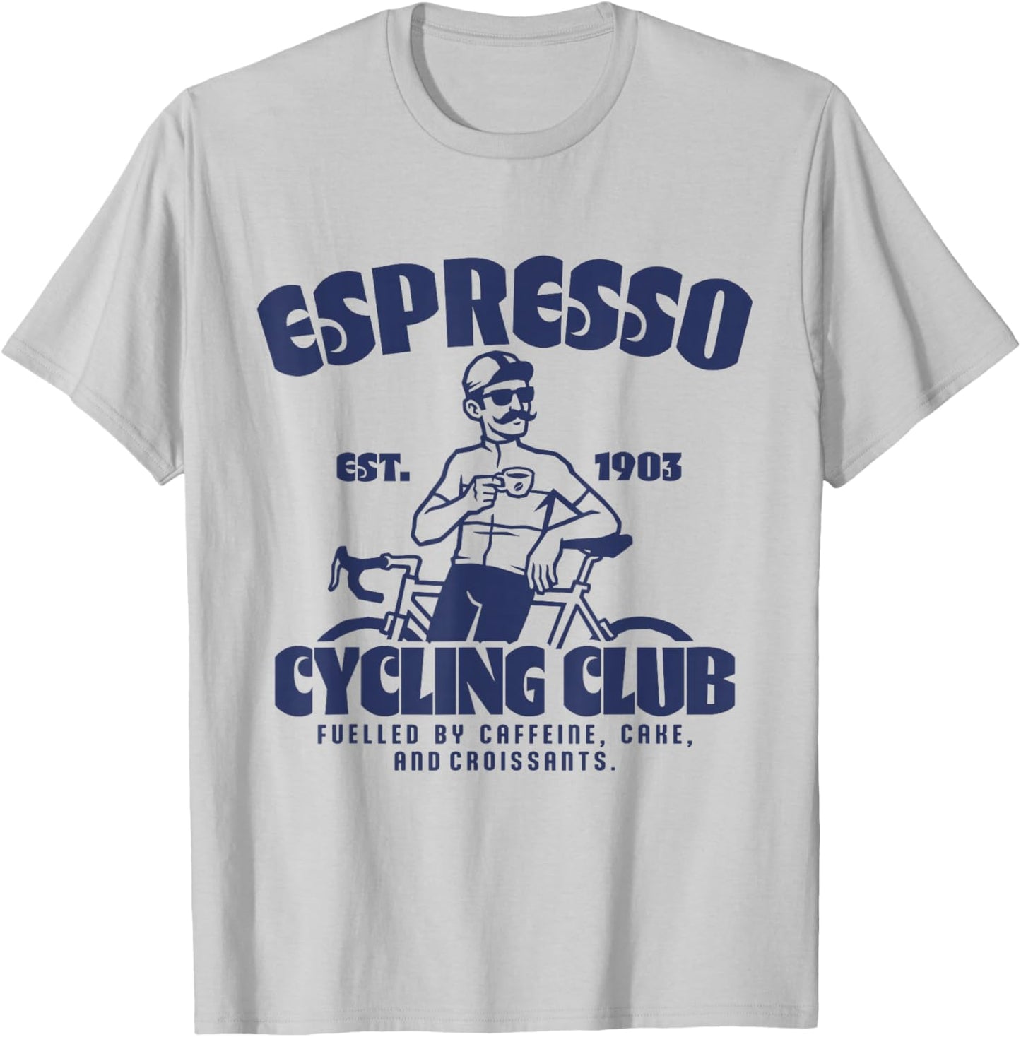 Espresso Rennrad Club Kaffee Kuchen Fahrrad Radsport T-Shirt - T-Shirt | Ash