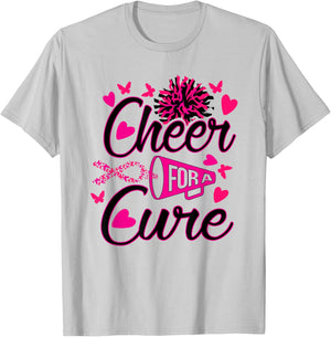 Cheer For The Cure Breast Cancer Awareness T-Shirt - T-Shirt | Ash