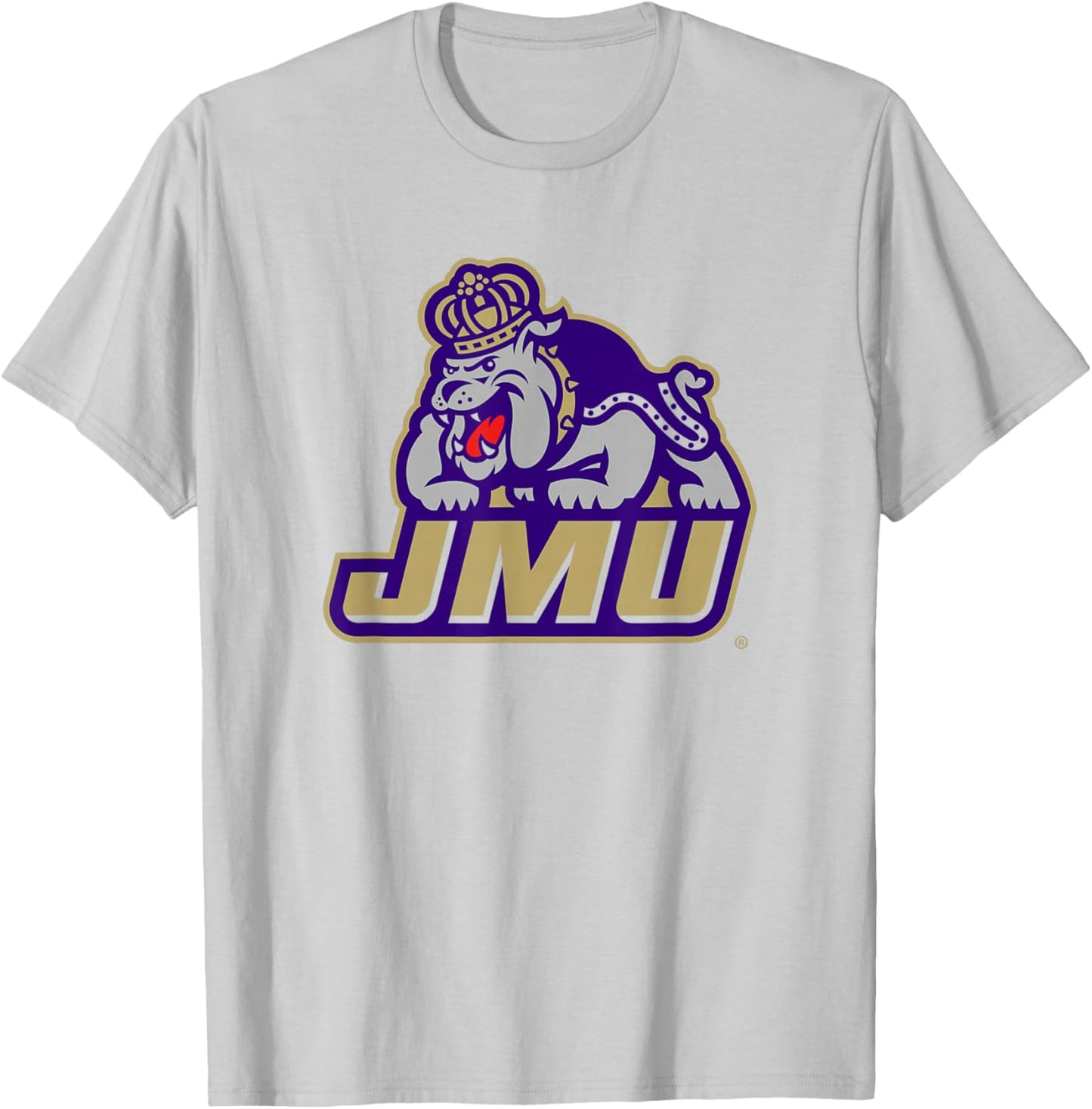 James Madison Dukes Mascot Icon White Officially Licensed T-Shirt - T-Shirt | Ash