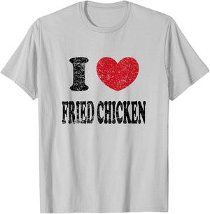Vintage I Love Fried Chicken T-Shirt - T-Shirt | Ash