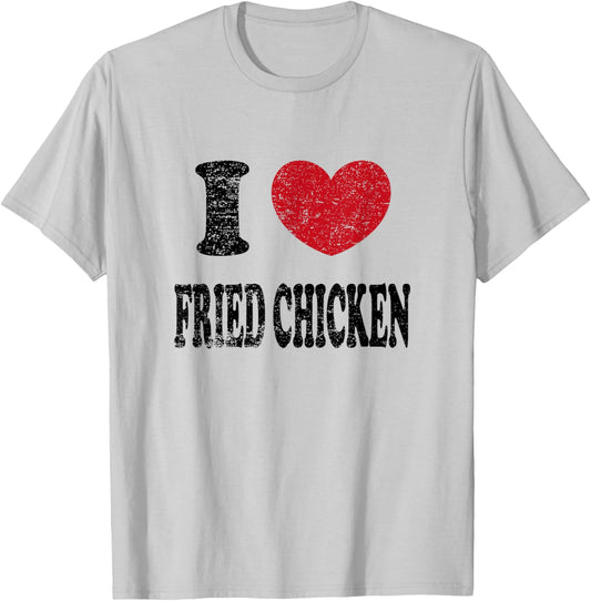 Vintage I Love Fried Chicken T-Shirt - T-Shirt | Ash