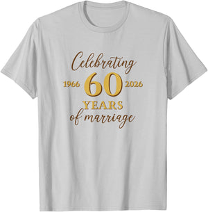 Funny 60 Years of Marriage 1966 60th Wedding Anniversary T-Shirt - T-Shirt | Ash