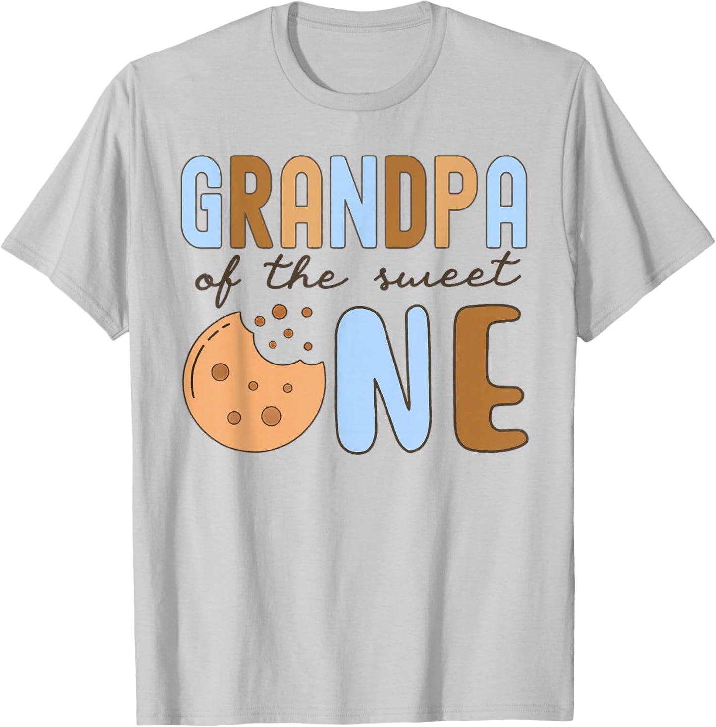 Grandpa Of The Sweet One Cookies and Milk 1st Birthday Party T-Shirt - T-Shirt | Ash