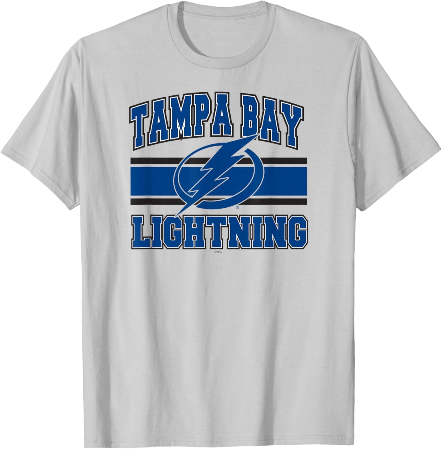 Tampa Bay Lightning Stripe Gray Officially Licensed T-Shirt - T-Shirt | Ash