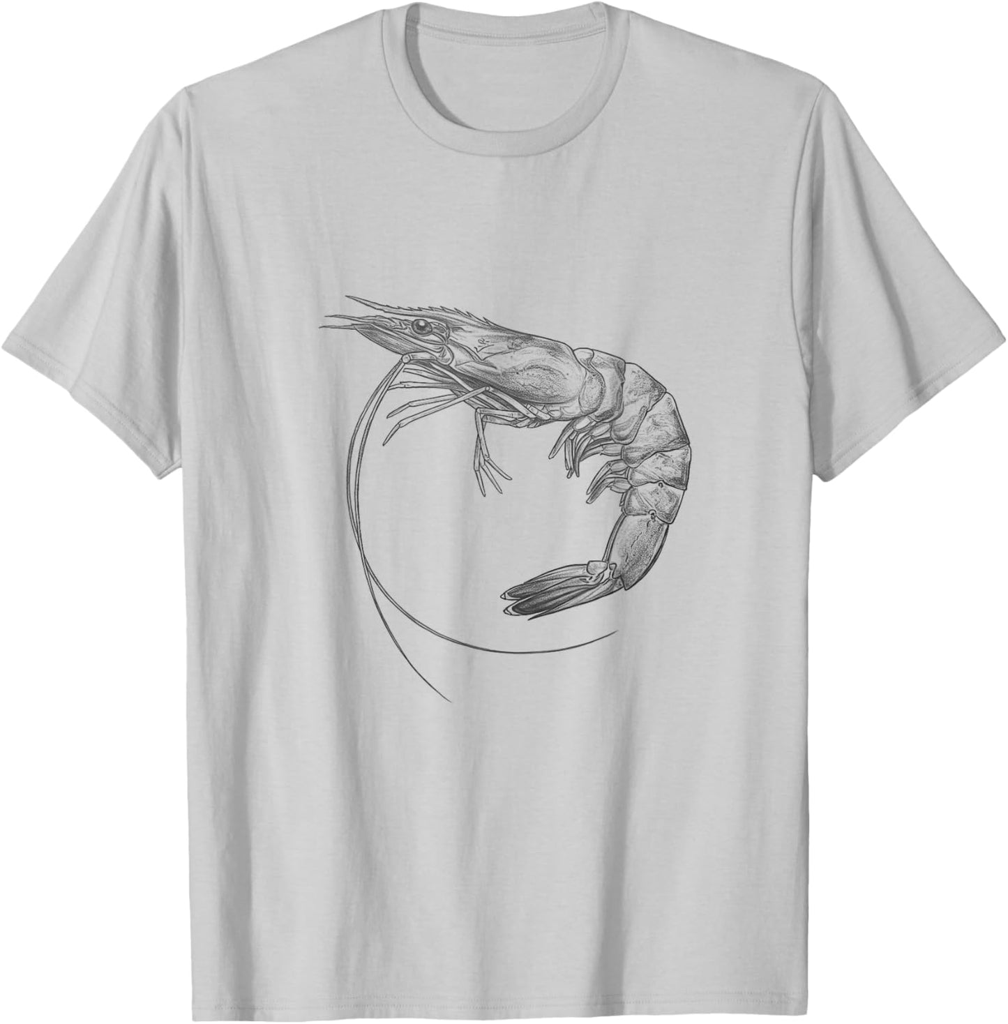 Vintage Shrimp Drawing Art Design T-Shirt - T-Shirt | Ash