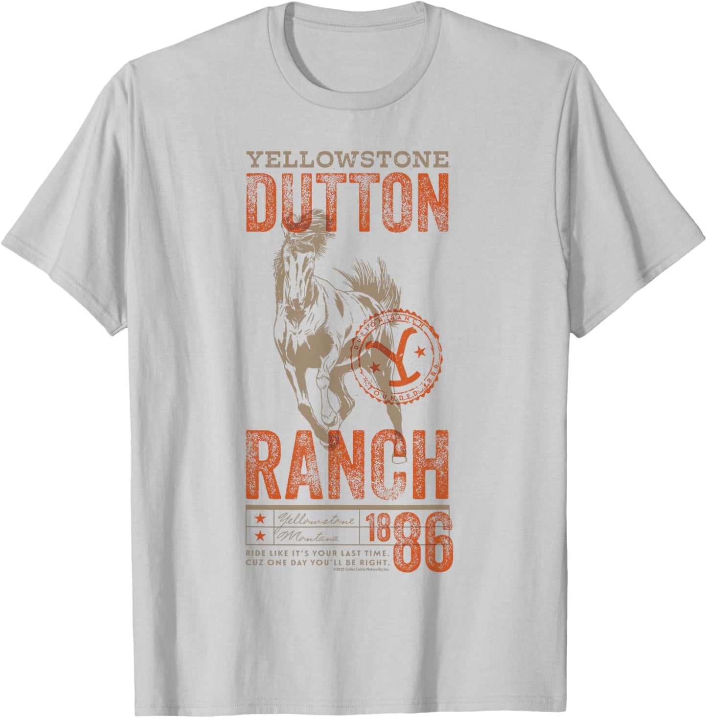 Yellowstone Dutton Ranch 1886 Horse Poster T-Shirt - T-Shirt | Ash