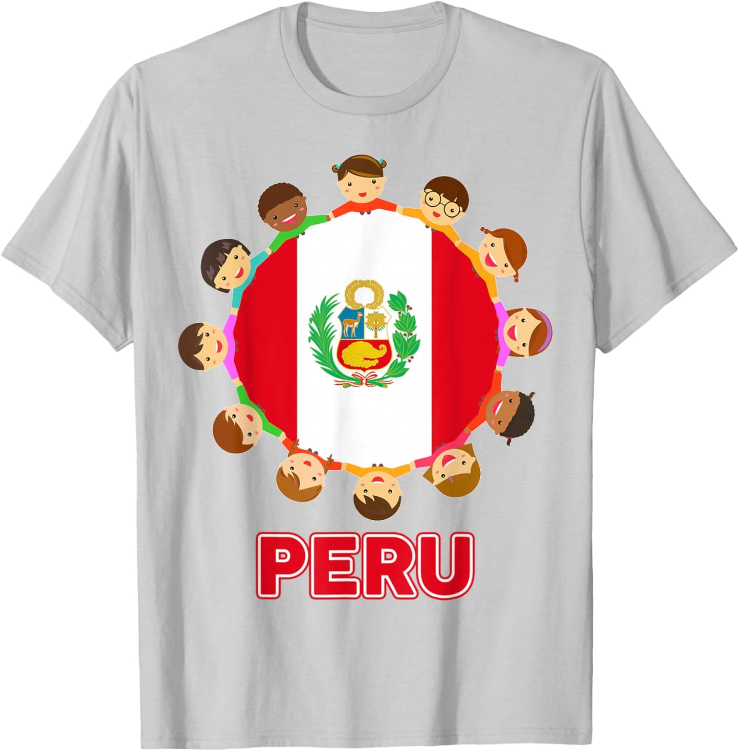 Kids Peru Flag Shirt Toddler Baby Peruvian Hispanic Heritage T-Shirt - T-Shirt | Ash