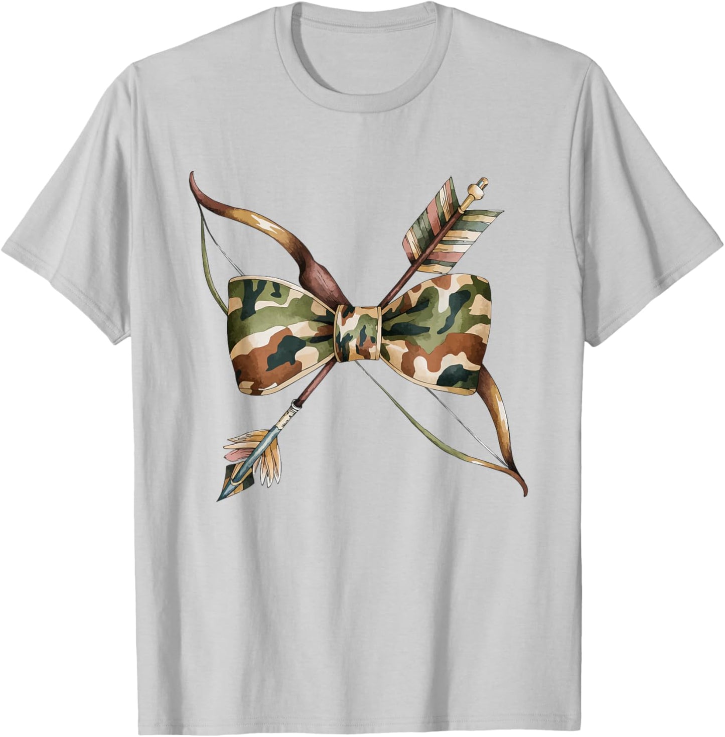 Coquette Camo Bow Camouflage Antlers Hunting Duck Women Girl T-Shirt - T-Shirt | Ash