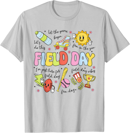 Field Day Let The Games Begin Field Day Teacher Student T-Shirt - T-Shirt | Ash