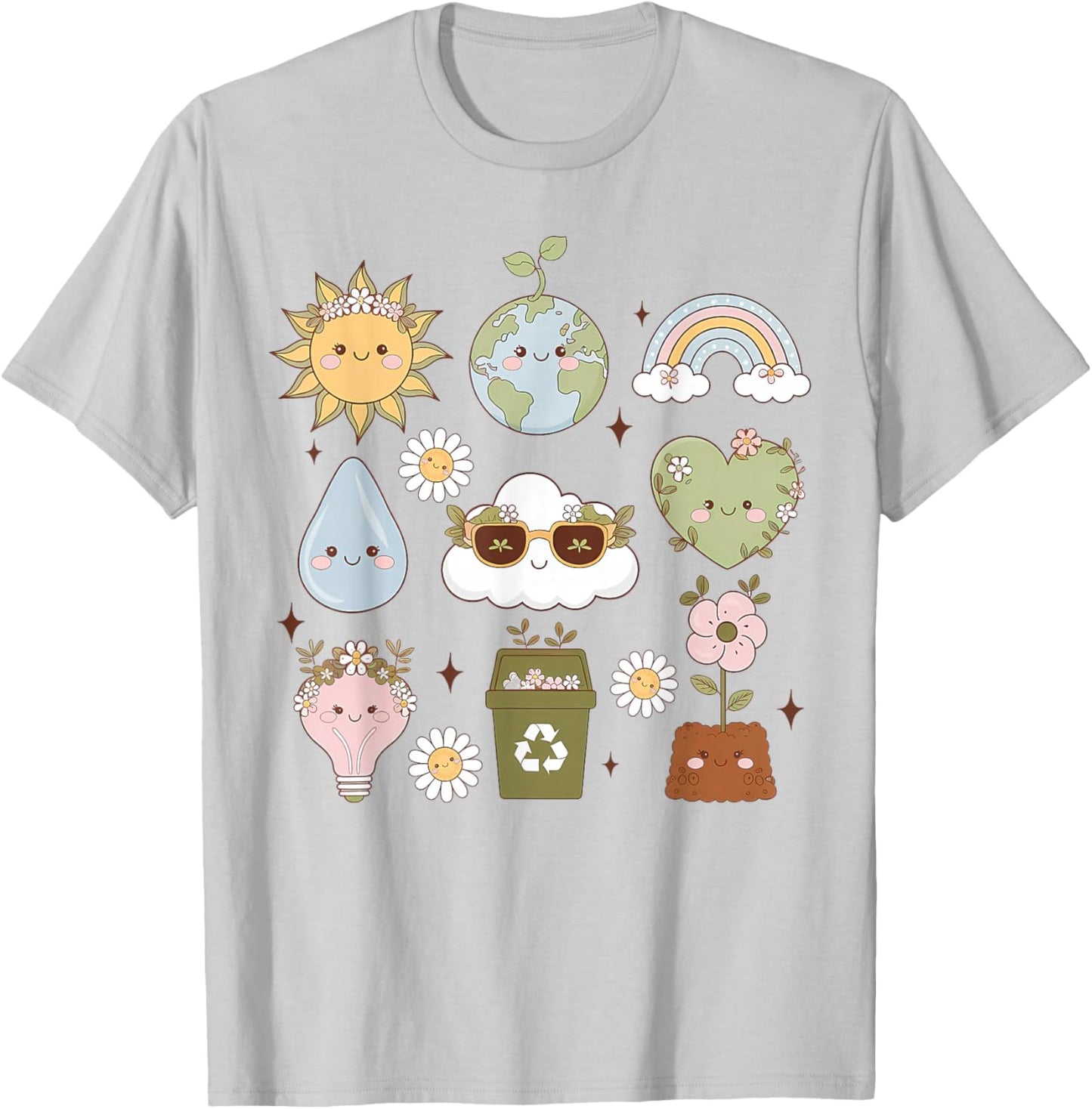 Earth day 2025 Sublimation Positive Vibes Save The Planet T-Shirt - T-Shirt | Ash
