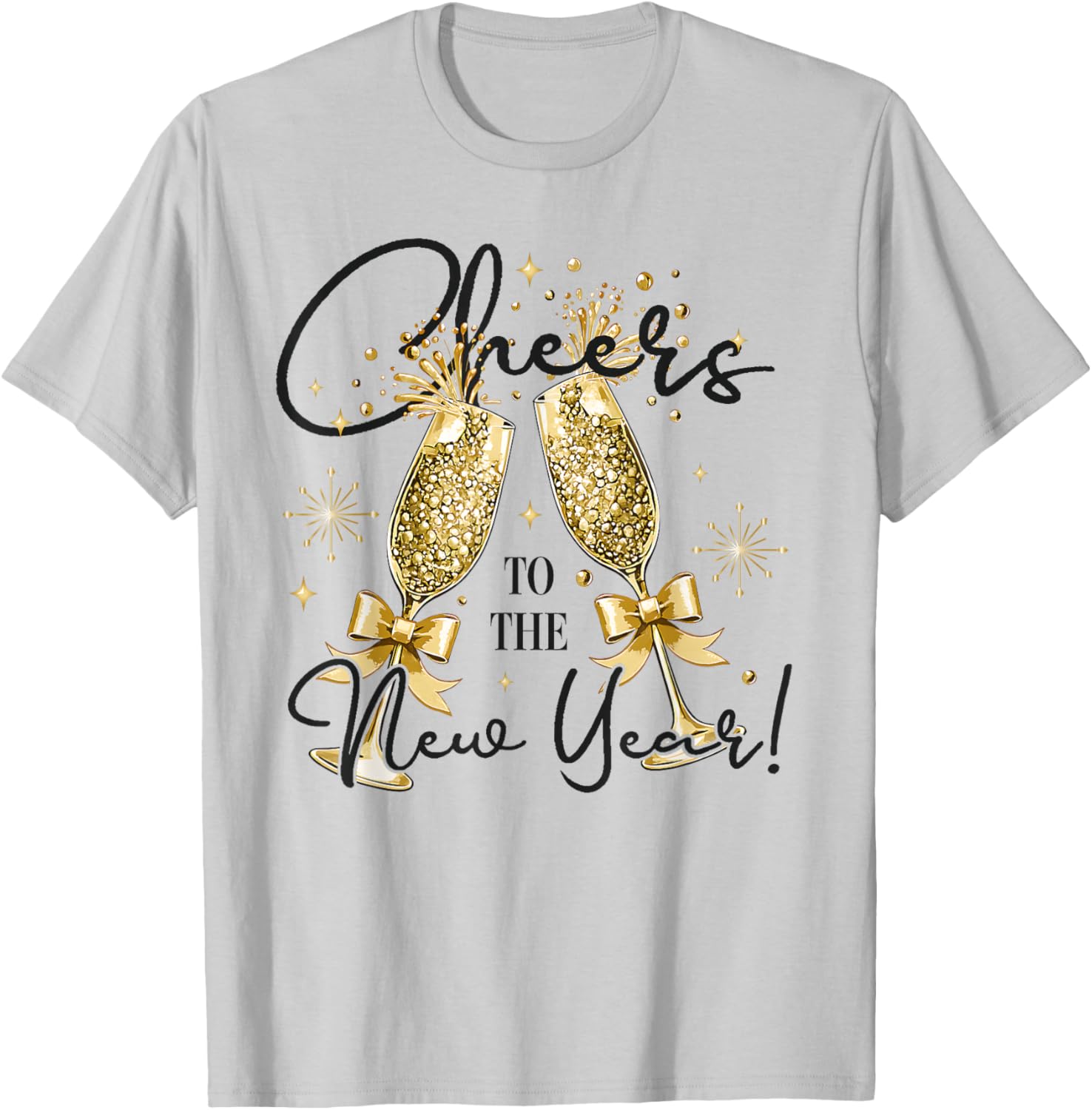 Happy New Year 2026 Cheers to A New Year Fireworks T-Shirt - T-Shirt | Ash