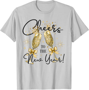 Happy New Year 2026 Cheers to A New Year Fireworks T-Shirt - T-Shirt | Ash