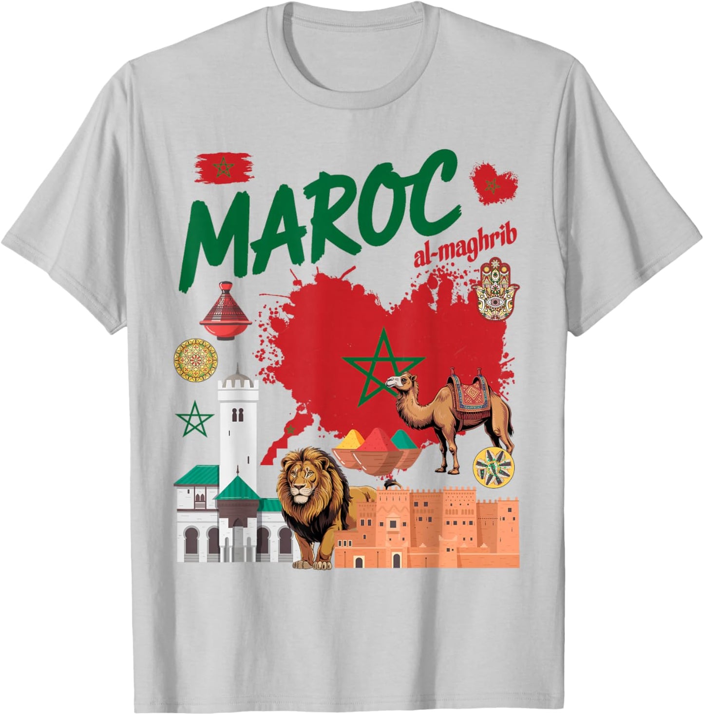 Moroccan Flag Outfit Idea on the Theme of Moroccan Culture T-Shirt - T-Shirt | Ash