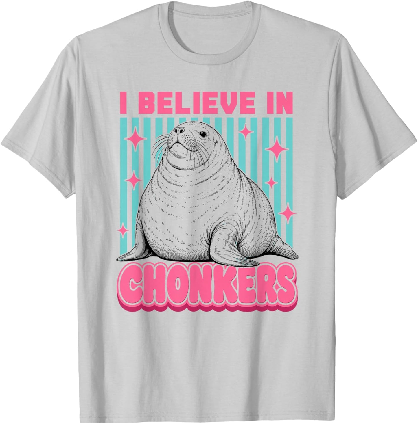 Chonkers The Sea Lion San Francisco Retro T-Shirt - T-Shirt | Ash