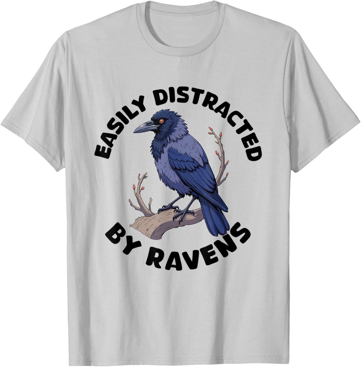 Ravens Crow Black Bird Corbie Silhouette Lover Men Women Boy T-Shirt - T-Shirt | Ash