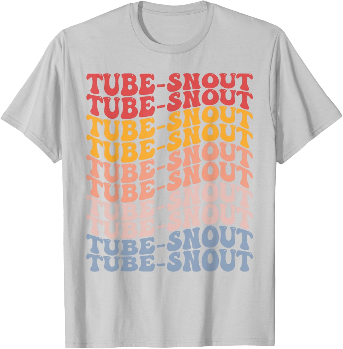 Tube-Snout Groovy Retro Fish T-Shirt - T-Shirt | Ash