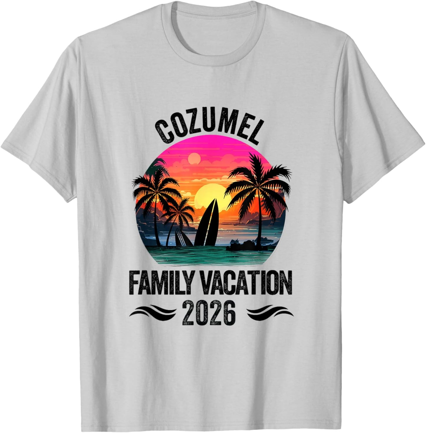 Cozumel Family Vacation 2026 Matching Outfits Beach Summer T-Shirt - T-Shirt | Ash