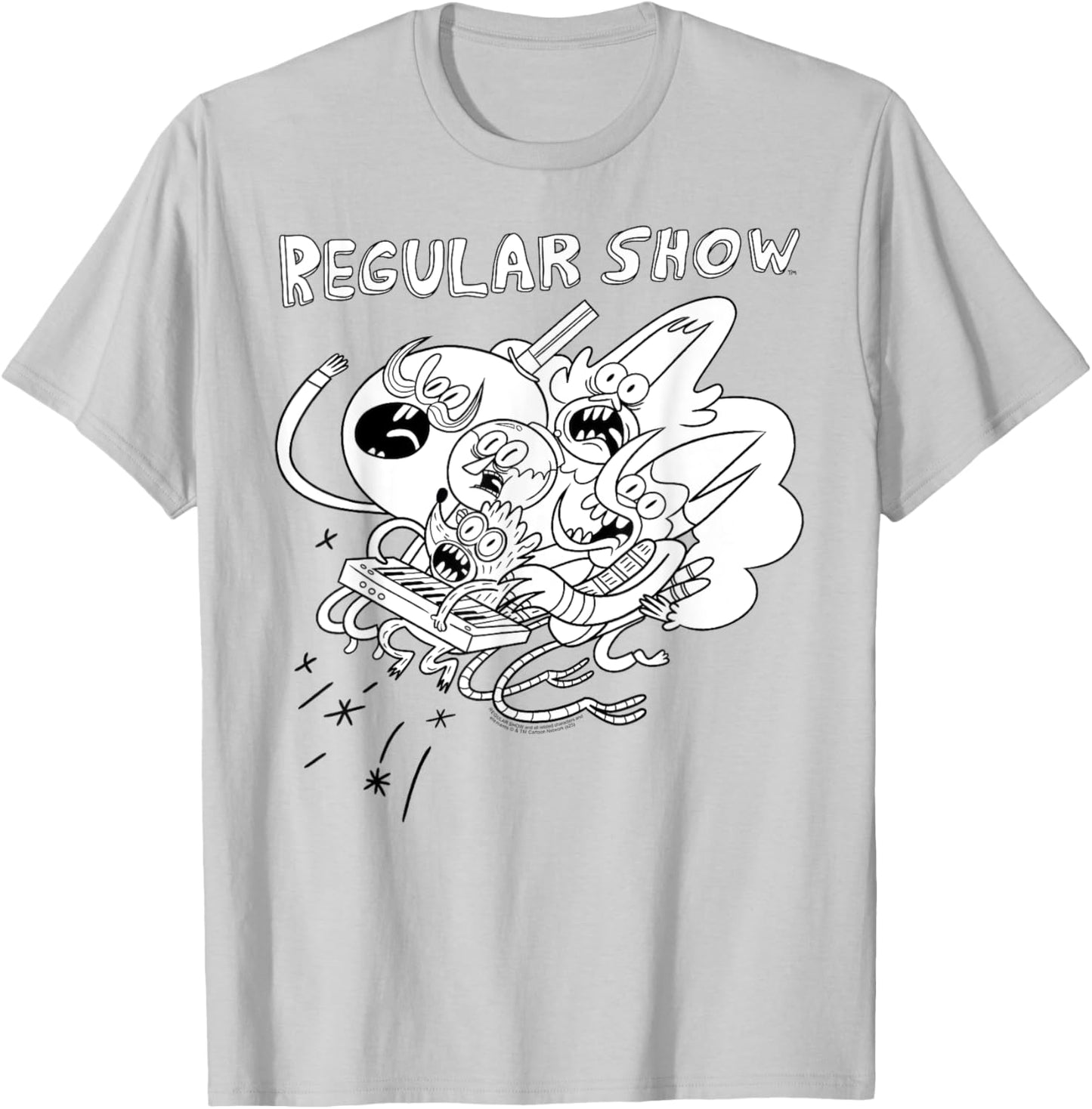 Regular Show Crazy Keyboard Characters Funny Cartoon T-Shirt - T-Shirt | Ash