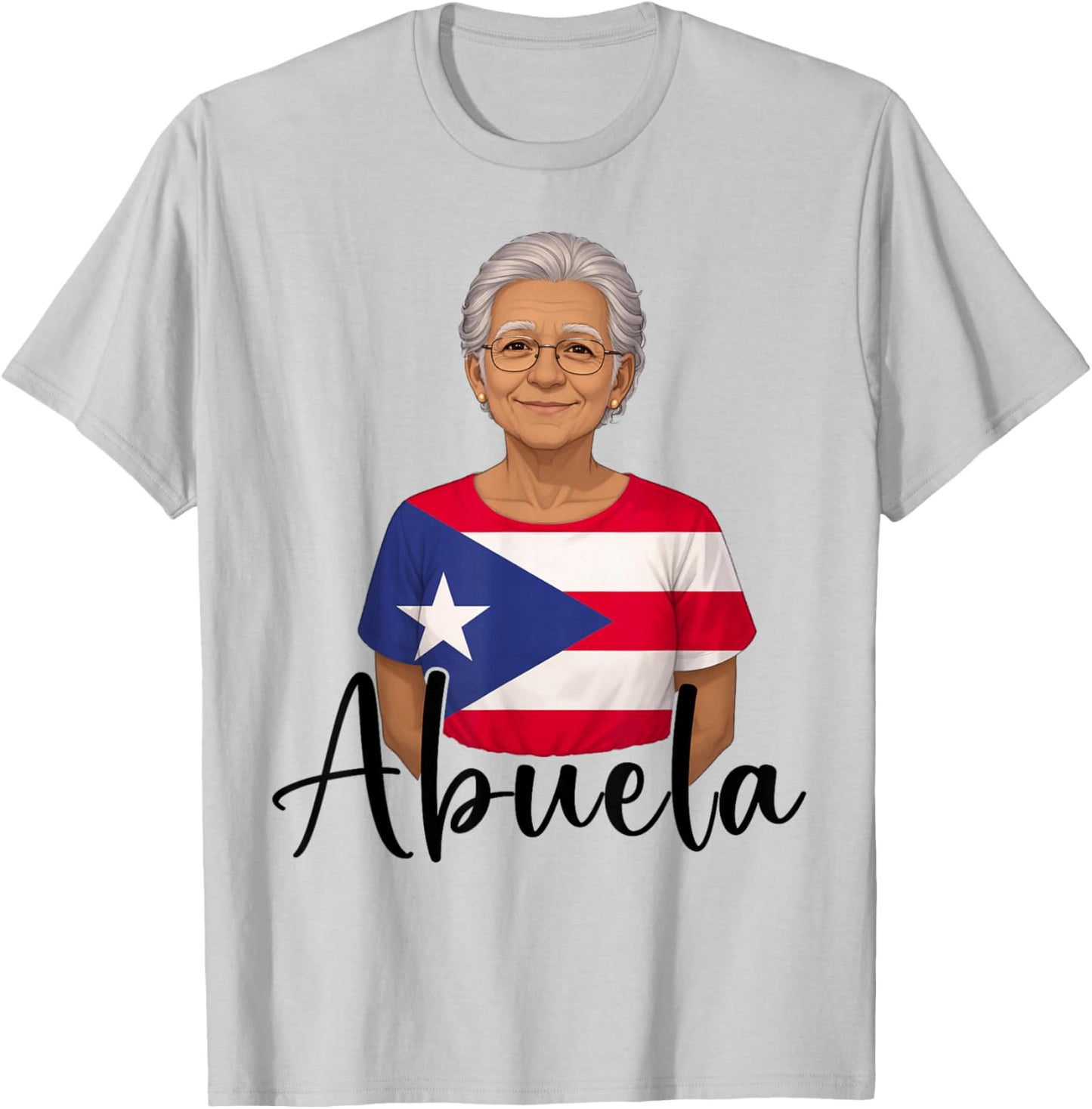 Grandmom Puerto Flag Grandmother Grandma Abuela Puerto Rico T-Shirt - T-Shirt | Ash
