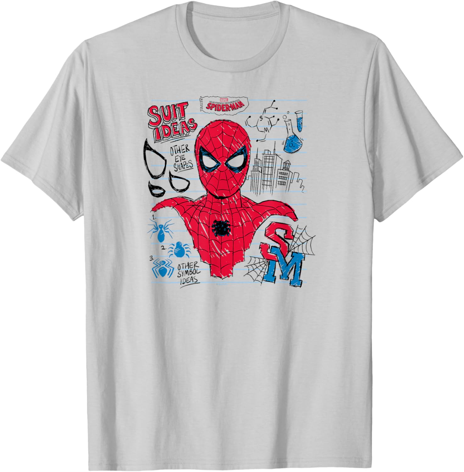 Your Friendly Neighborhood Spider-Man - Scribble Spidey T-Shirt - T-Shirt | Ash