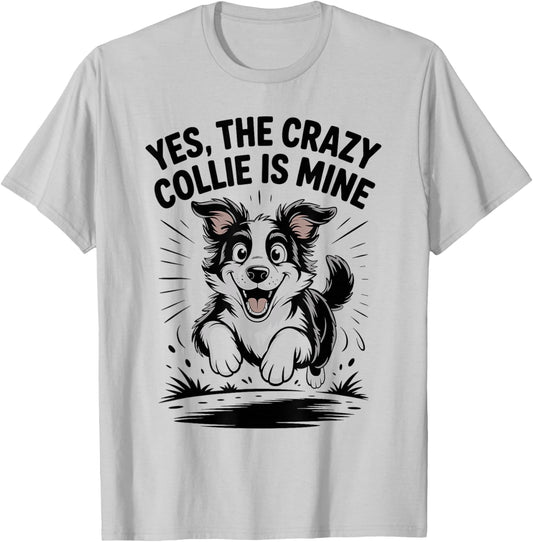 Collie Breed Cute Dog Lover Cartoon Funny Border Collie T-Shirt - T-Shirt | Ash