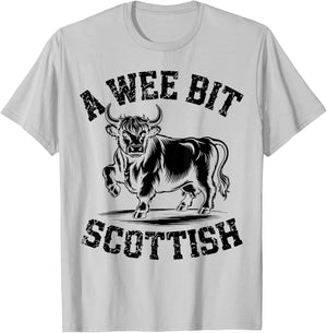 A Wee Bit Scottish Highland Cow Country T-Shirt - T-Shirt | Ash
