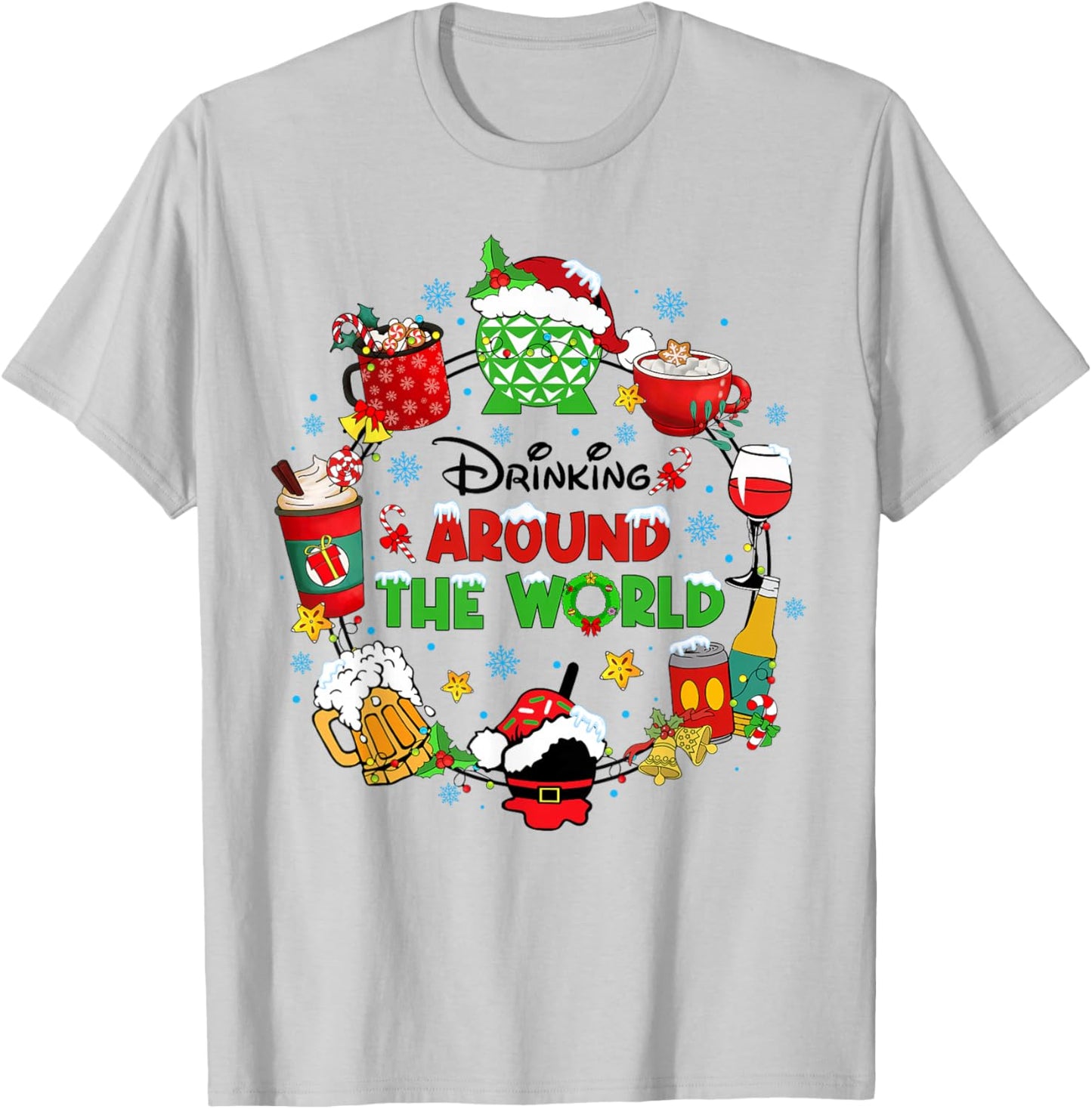 Drinking Around The World Family Christmas Vacation T-Shirt - T-Shirt | Ash