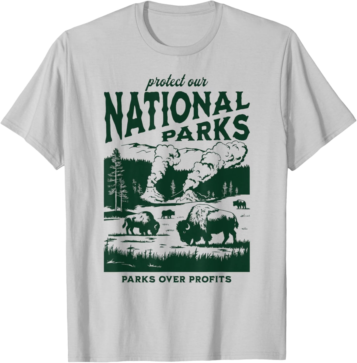 Protect Our National Parks Defund Doge Parks Not Profits T-Shirt - T-Shirt | Ash