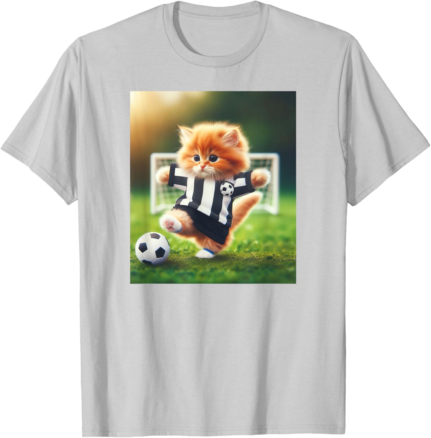 Soccer Referee Cat Men Women Kids T-Shirt - T-Shirt | Ash