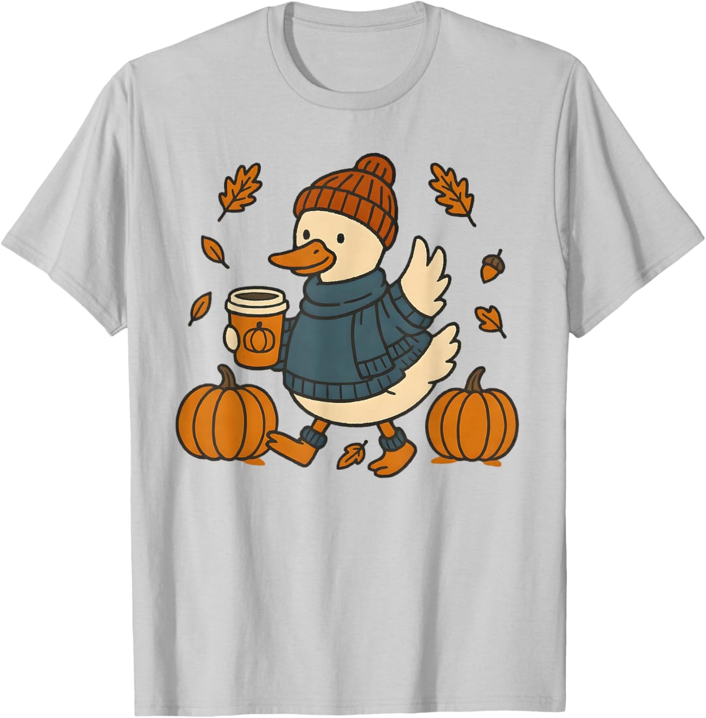 Autumn Goose Fall Vibes T-Shirt - T-Shirt | Ash