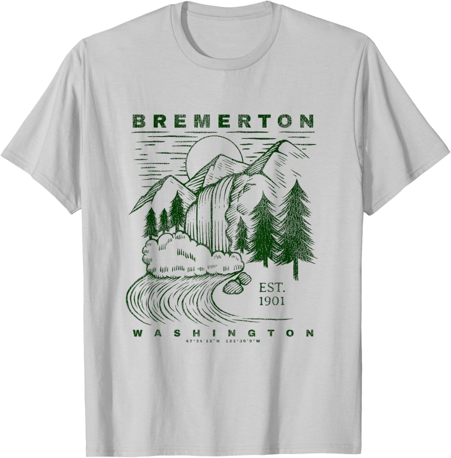 Bremerton Washington Neat Travel Souvenir Rustic Bremerton T-Shirt - T-Shirt | Ash