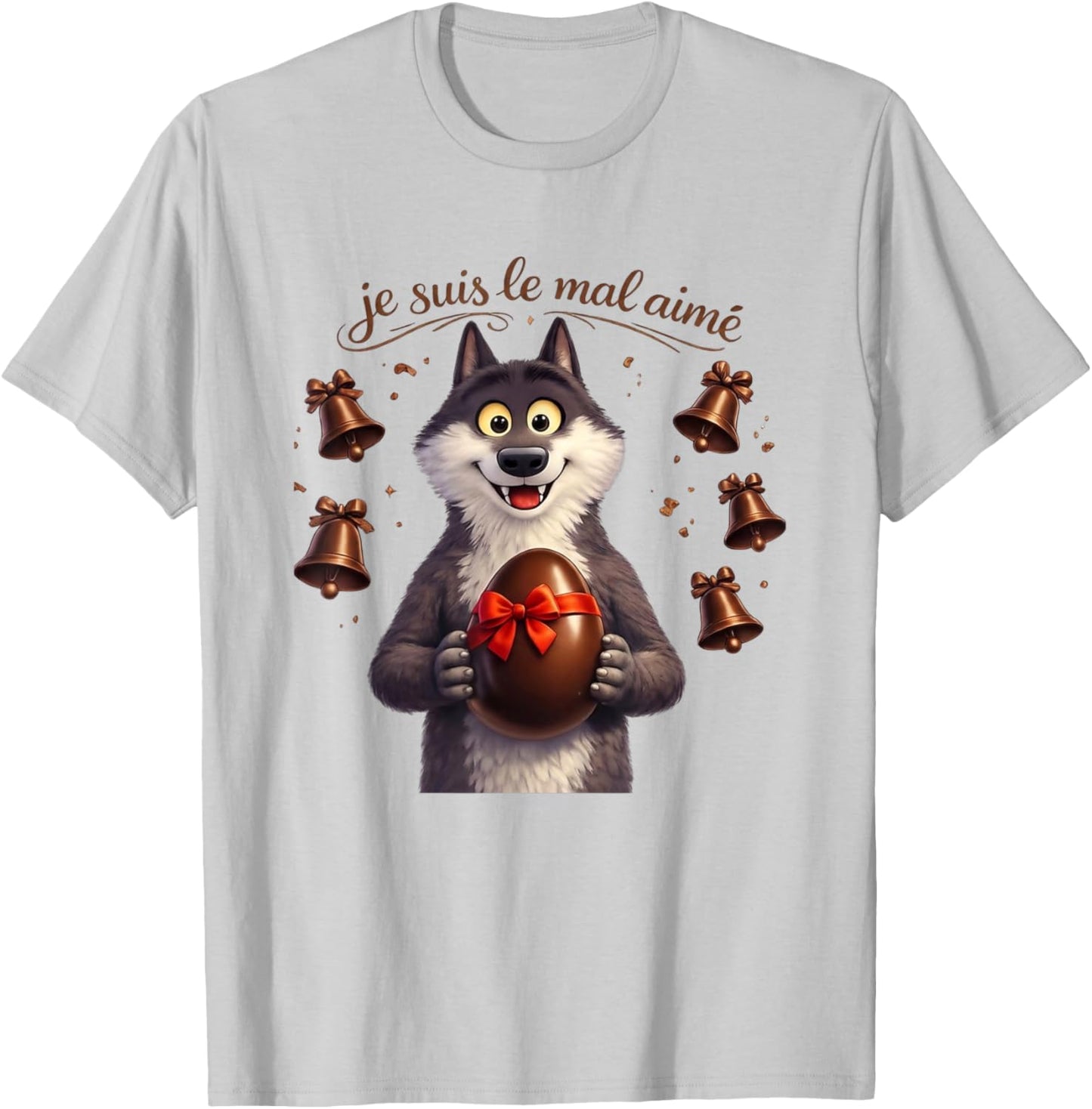Le Loup Le Mal Aimé Easter Egg and Bells Chocolate T-Shirt - T-Shirt | Ash