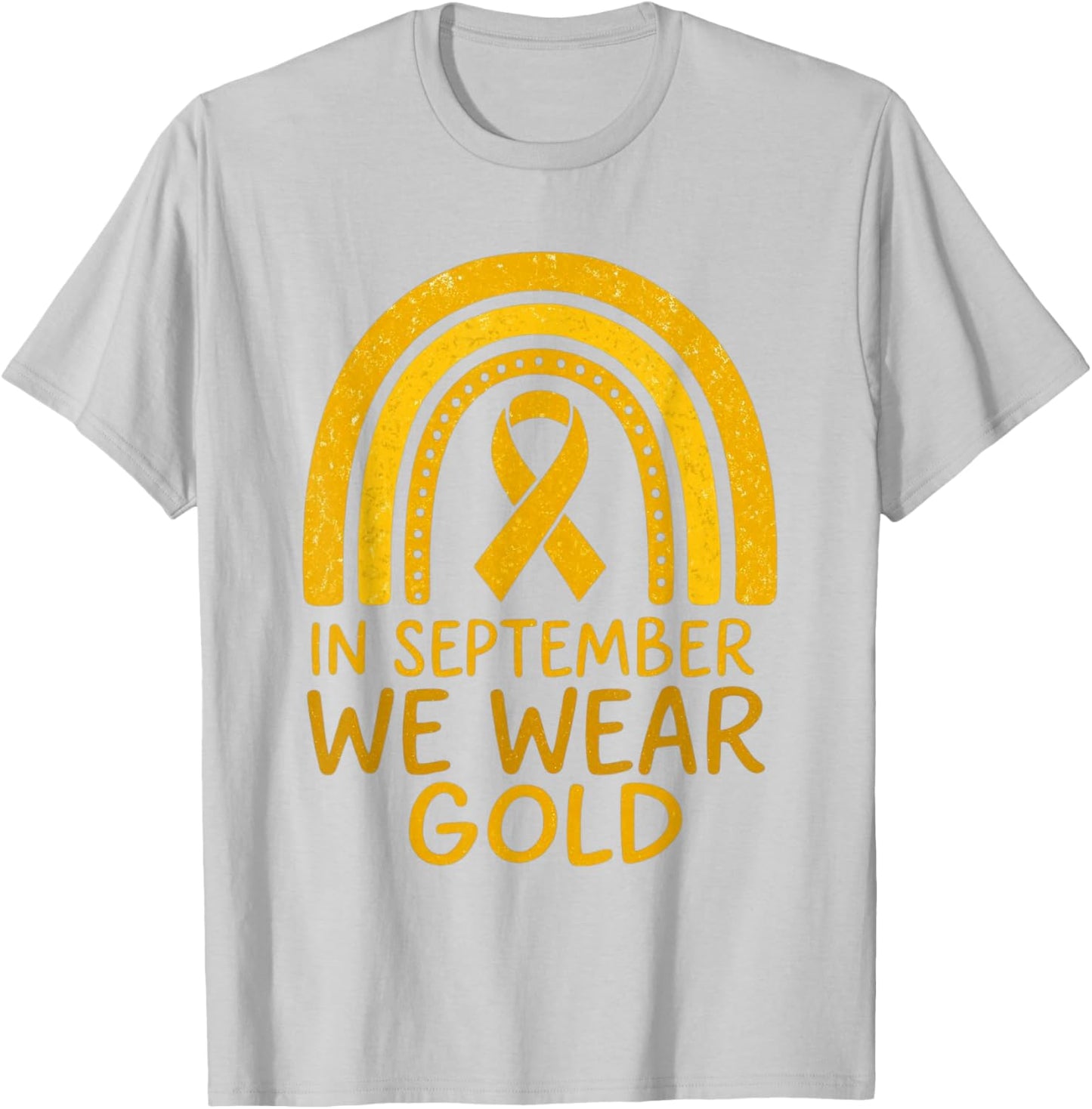 in September We Wear Gold Childhood Cancer Awareness Kids T-Shirt - T-Shirt | Ash