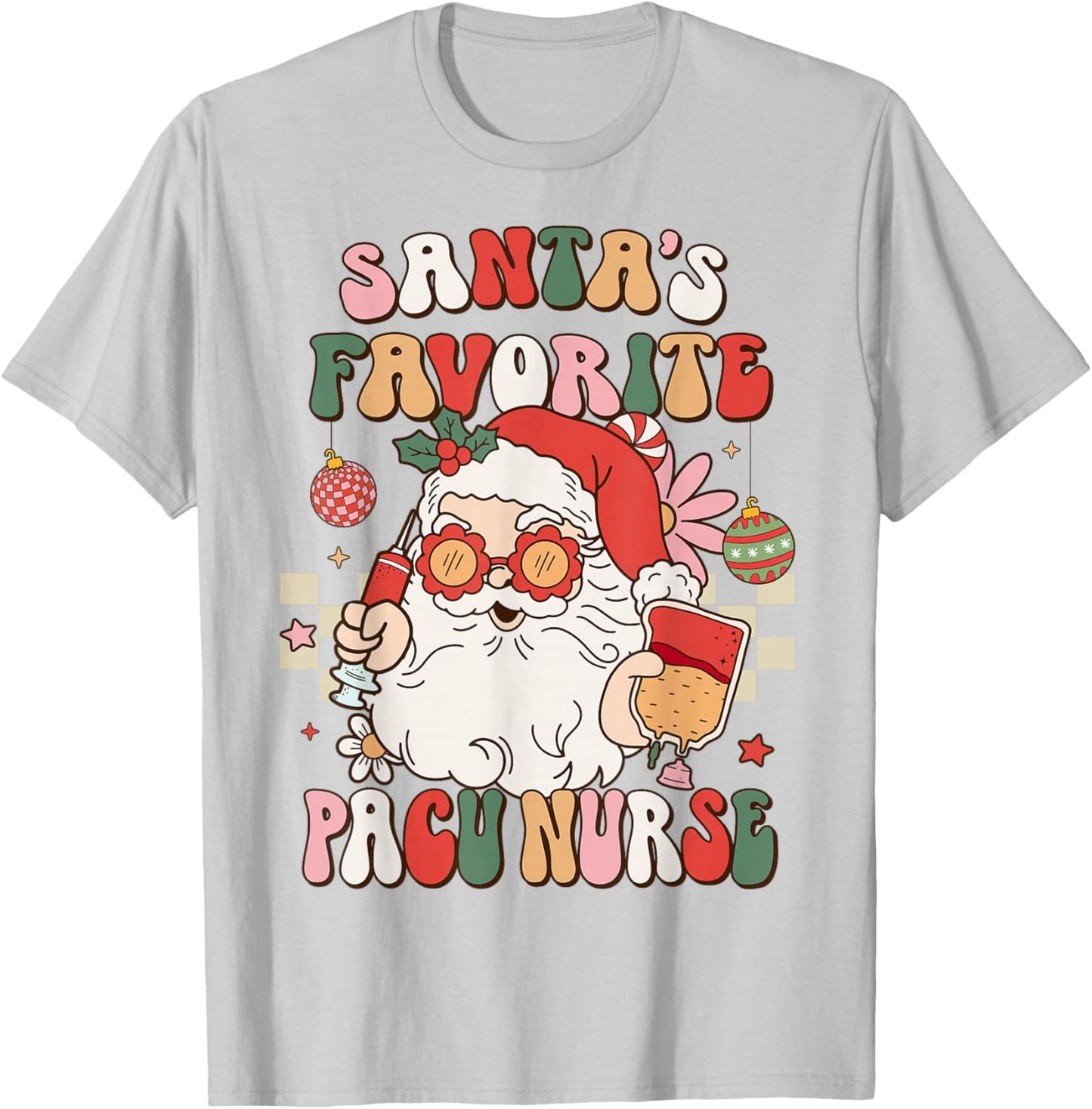 Retro Santa Favorite Pacu Nurse Christmas Women T-Shirt - T-Shirt | Ash