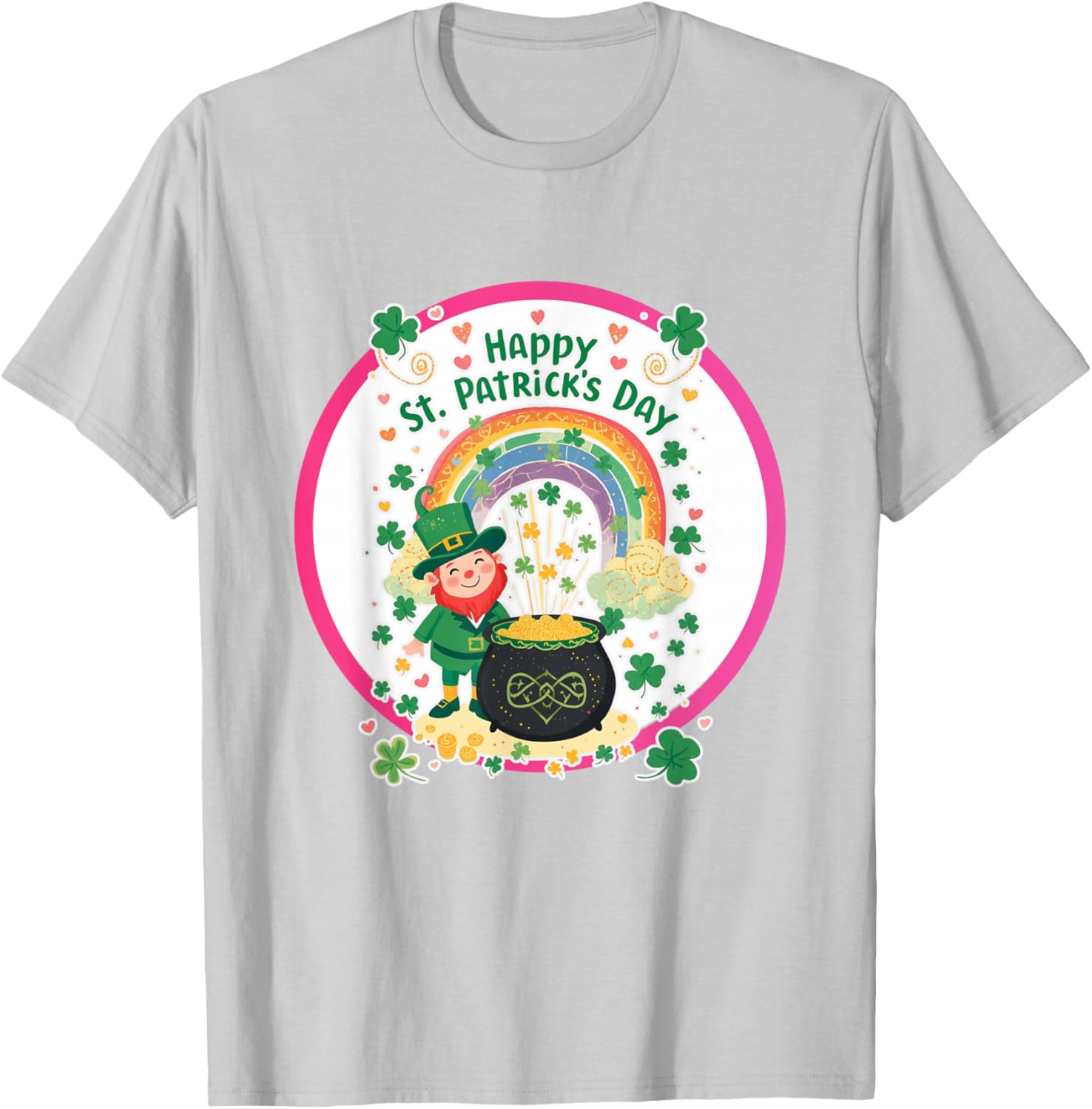St. Patrick's Day Cute Irish Graphic T-Shirt - T-Shirt | Ash