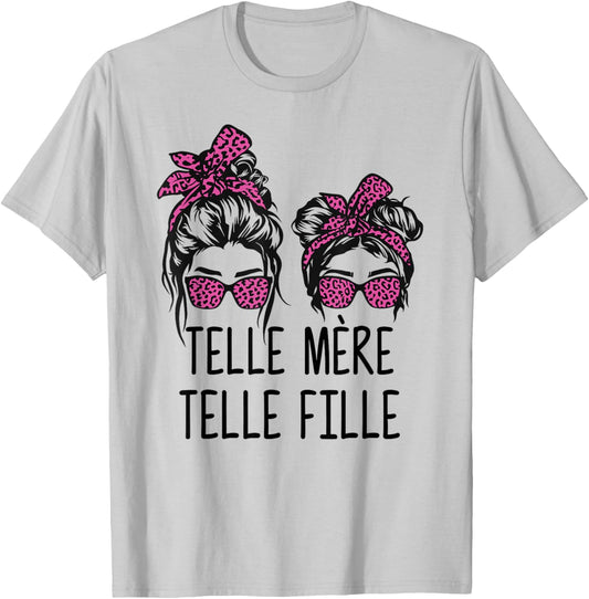 Telle Mère Telle Fille, Maman Fête des Mères Léopard Rose T-Shirt - T-Shirt | Ash