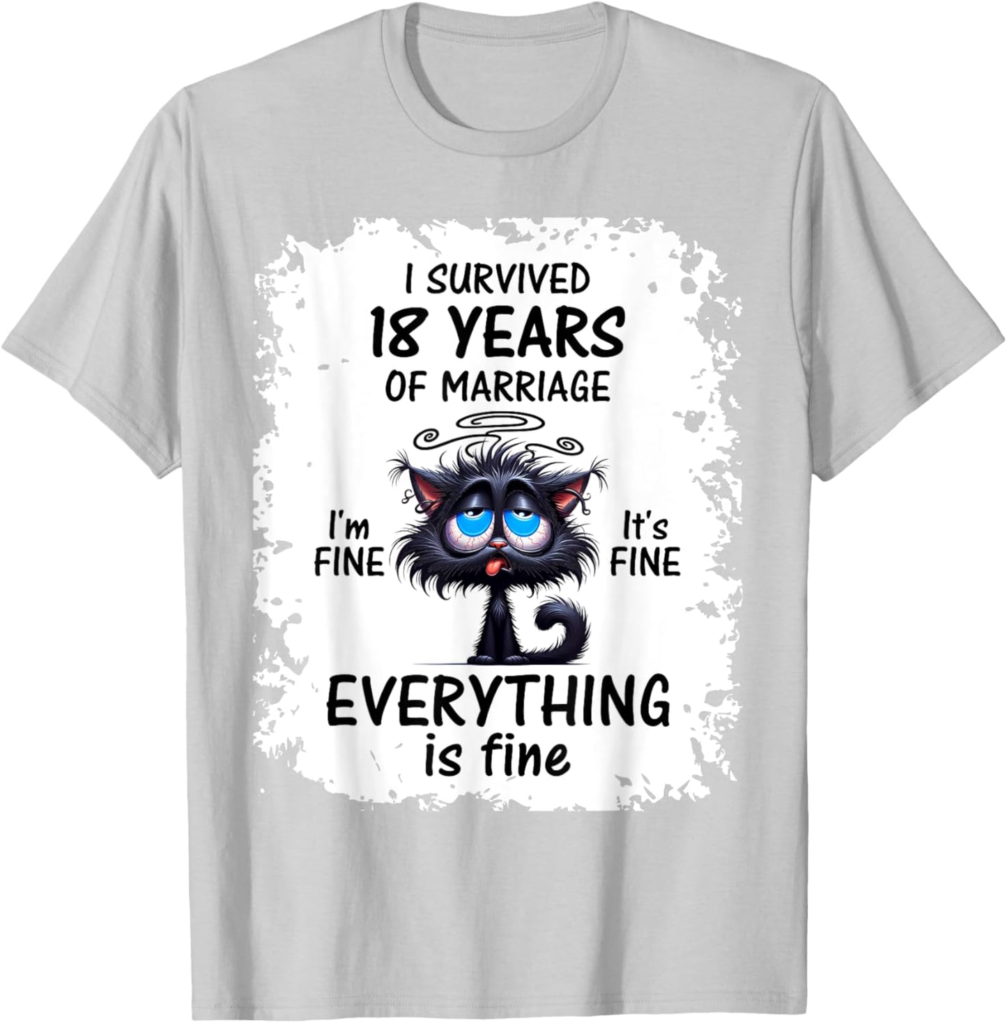 Porcelain Wedding I Survived 18 Years Of Marriage T-Shirt - T-Shirt | Ash