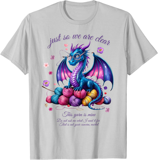 Colorful Dragon Yarn Eggs Funny Knitting Hobby Humor T-Shirt - T-Shirt | Ash