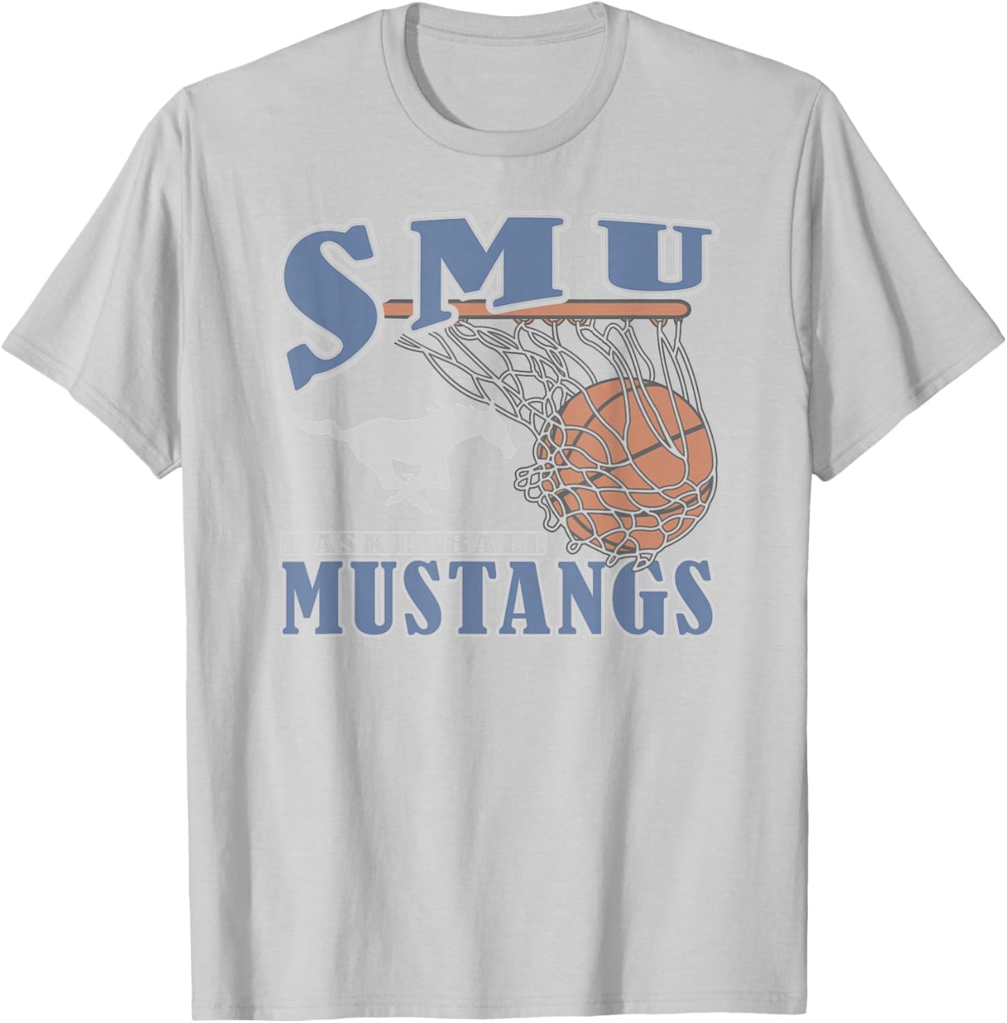 SMU Mustangs Basketball Vintage Lift Red T-Shirt - T-Shirt | Ash