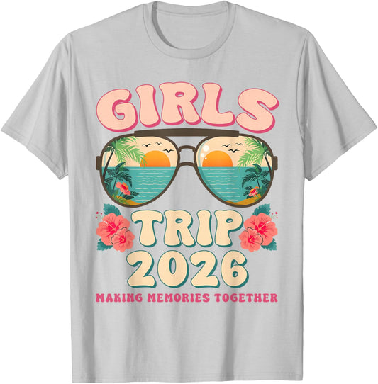 Girls Trip 2026 Beach Weekend Summer Vacation Matching T-Shirt - T-Shirt | Ash