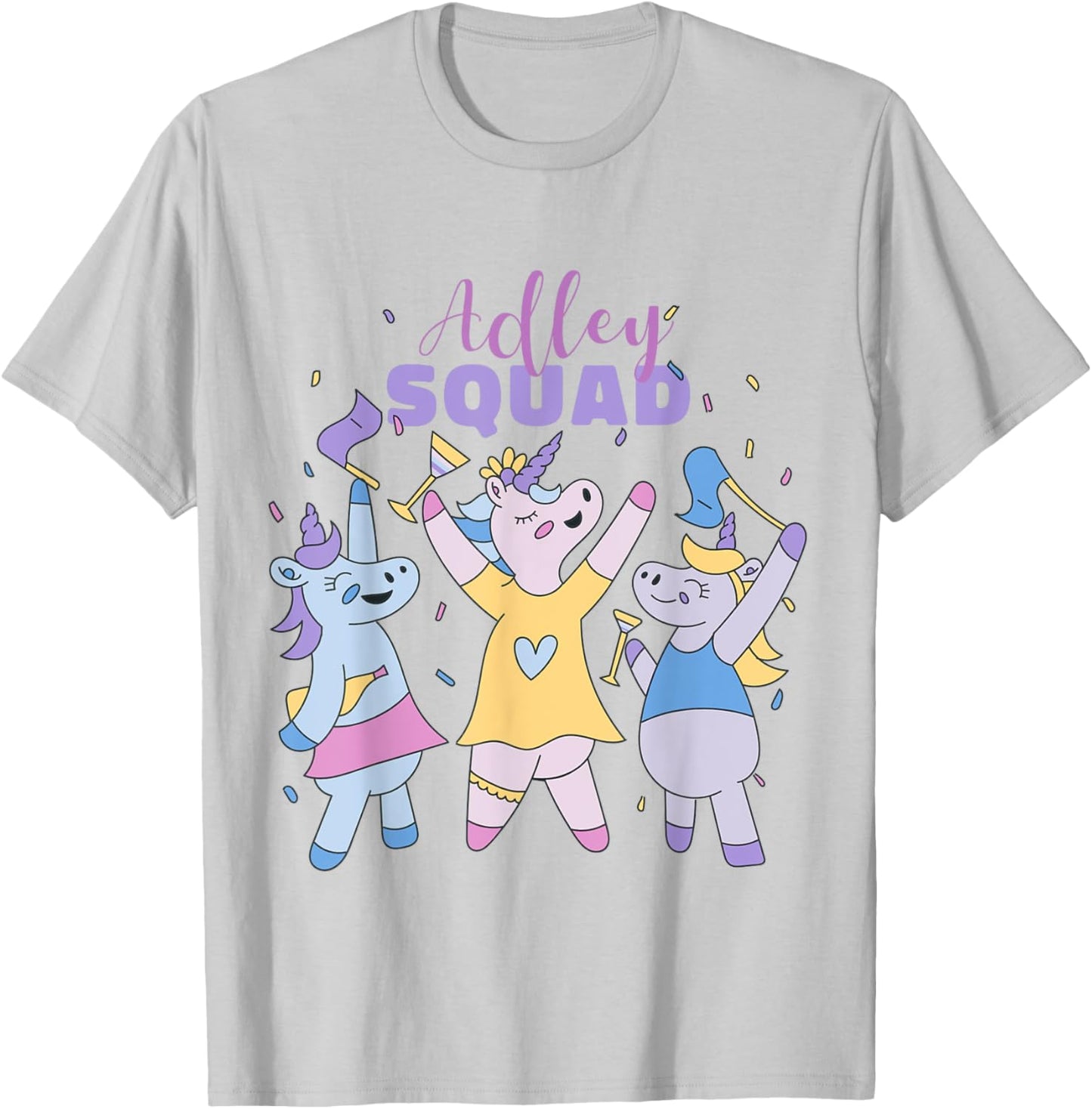 Adley Merch Unicorn Design T-Shirt - T-Shirt | Ash
