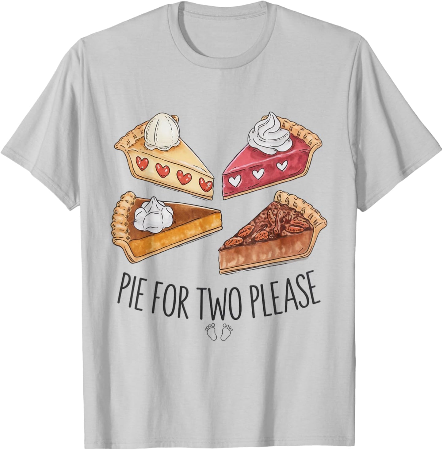 Eating Pumpkin Pie For Two Thanksgiving Pregnancy T-Shirt - T-Shirt | Ash