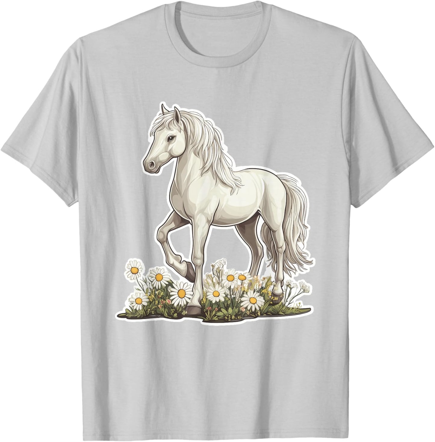 Cheval avec des Fleurs Chevaux Filles T-Shirt - T-Shirt | Ash