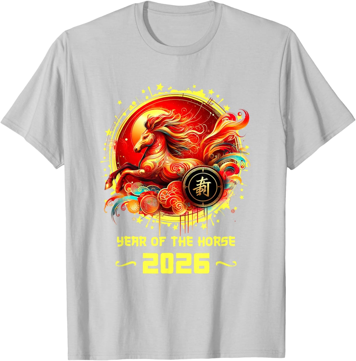 Chinese New Year 2026 Horse Happy Chinese New Year 2026 T-Shirt - T-Shirt | Ash