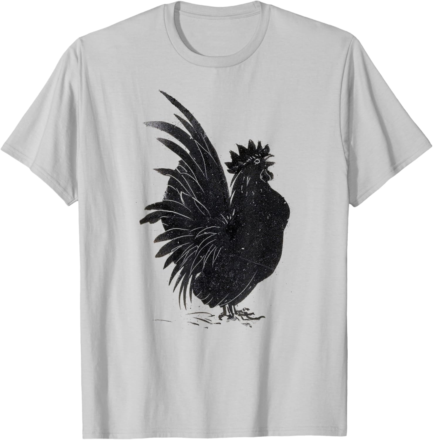 Funny Vintage Black Rooster Cock Chicken T-Shirt - T-Shirt | Ash